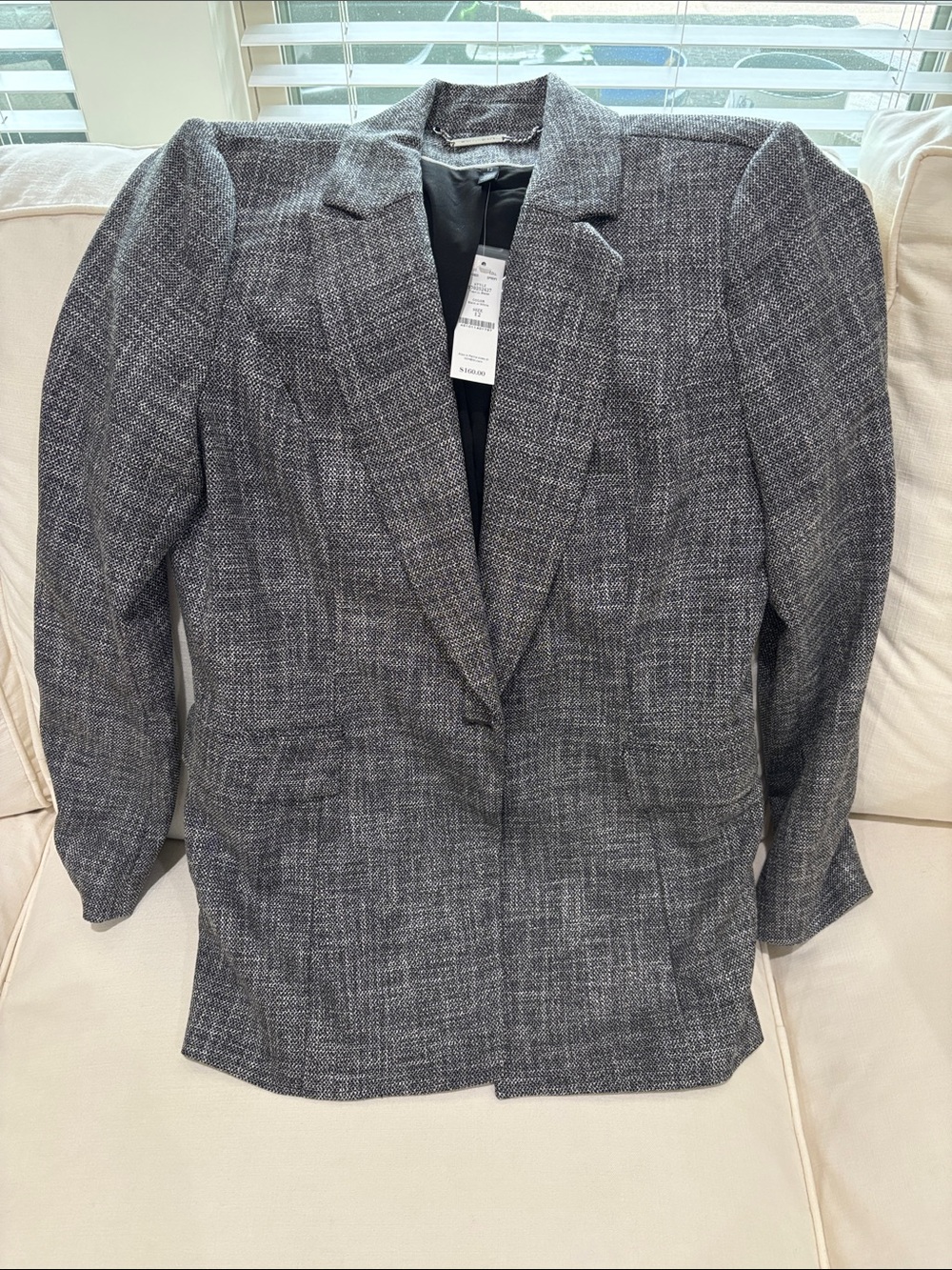 White House Black Market Gray Textured Women's Blazer Jacket